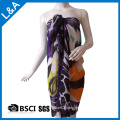 Polyester Chiffon Printed Scarf for Women Purple